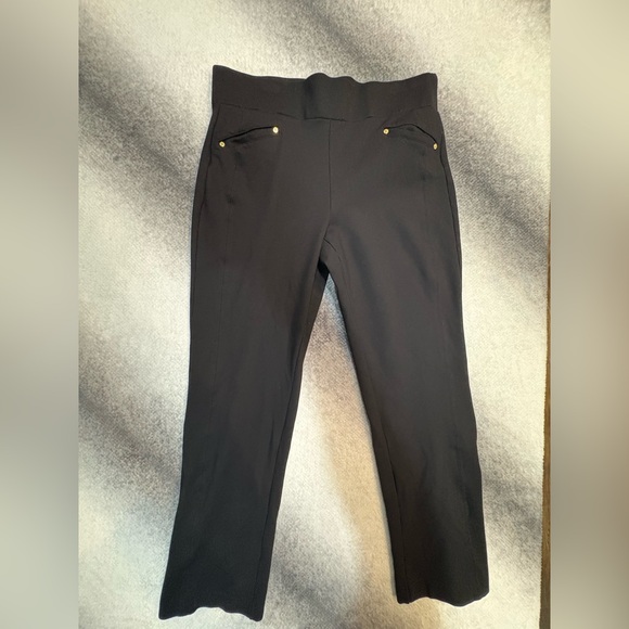 Anne Klein Black Stretch Cropped Ankle Dress Office Trousers Pants 12 - Picture 1 of 8